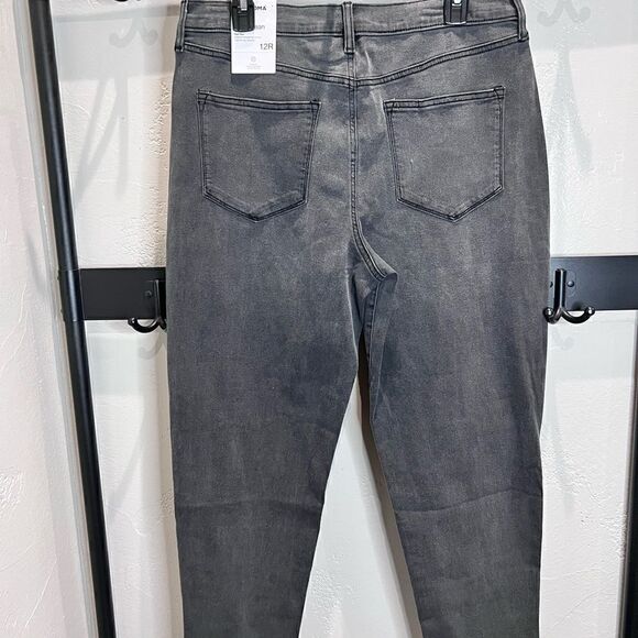 NWT Sonoma mom jeans ultra high rise baggy grey denim size 12 - Picture 4 of 14